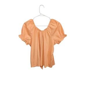 NWT J. Crew Peach/ Orange Tie-Back Top Size Medium Cotton